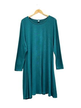 Old Navy Swing Dress Long Sleeve Botany (Green) Black Heather Womens Size XXL